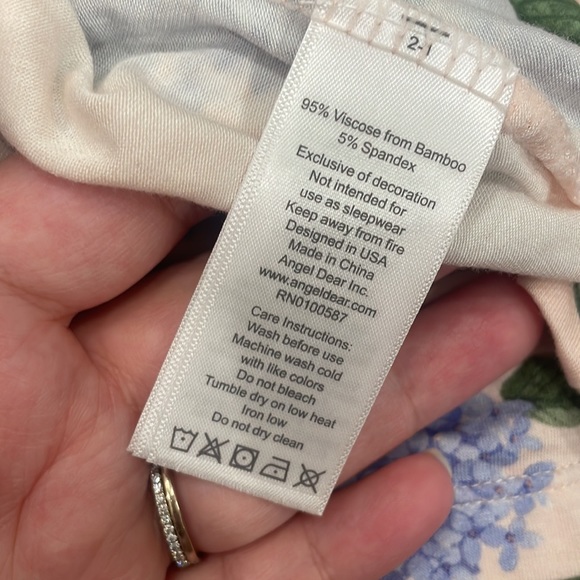 🆕 Angel Dear Hydrangea Bamboo Pinafore Top & Bloomer Set Size 12-18M G12 - Picture 5 of 8